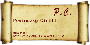 Povinszky Cirill névjegykártya